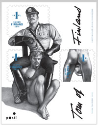 Tom of Finland 3-stamp sheet